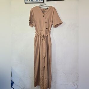 SHEIN Tan Buttoned Maxi Dress